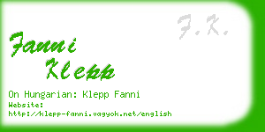 fanni klepp business card